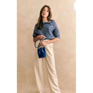 Sezane Trudy Jumper Size XS Blue Long Sleeve Sweater Mohair/Alpaca Wool Blend